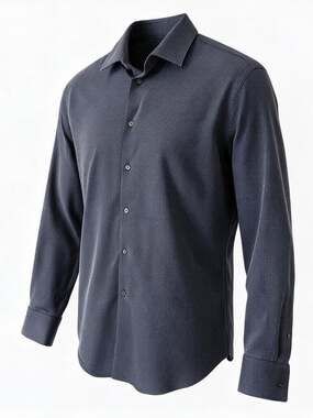Calibrate Trim Fit Navy and White Checkered Men's Dress Shirt 16 SIZE L